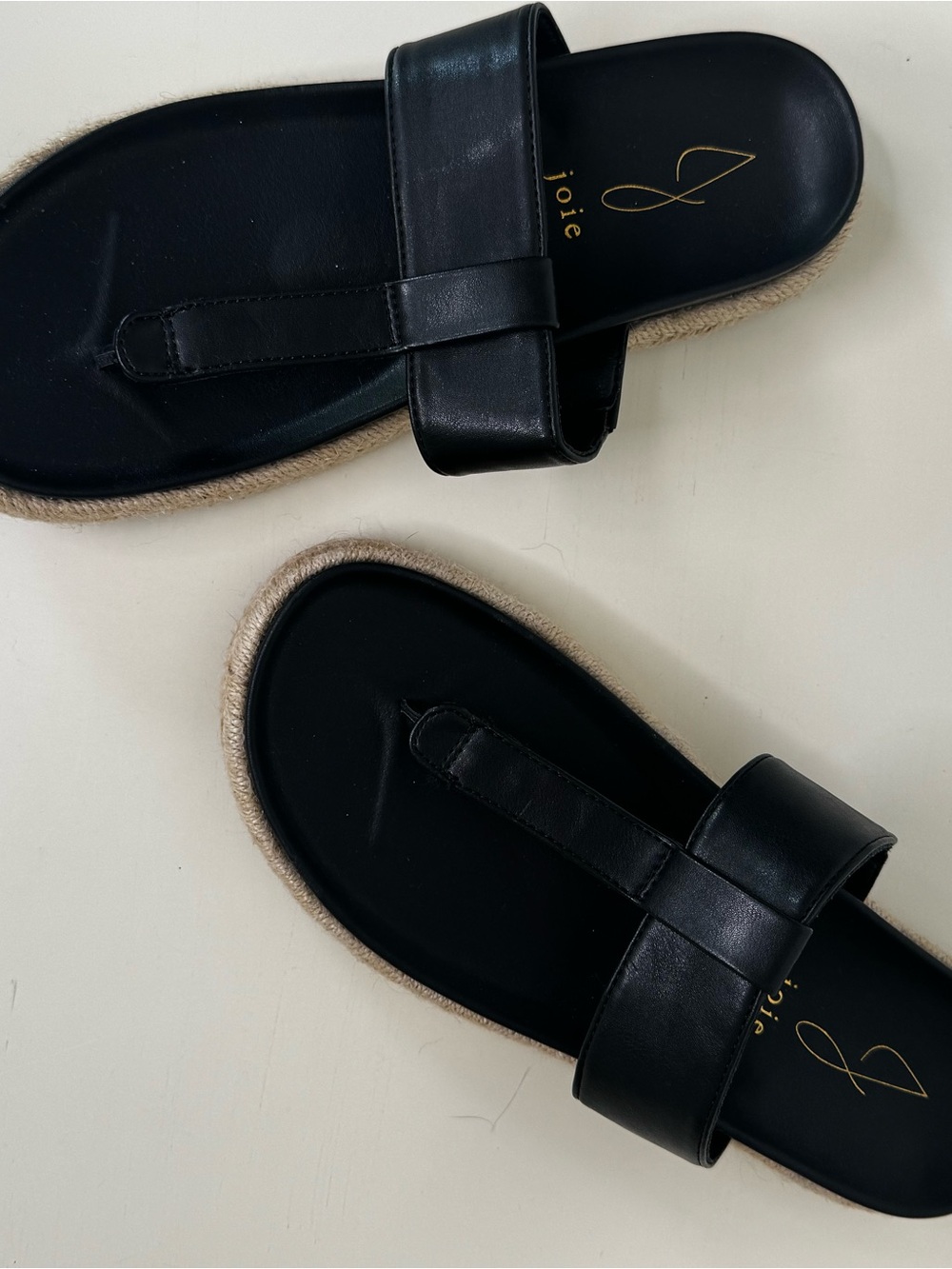 Joie Black Women's Jute-Trim Toe-Post Sandals - Picture 9 of 13